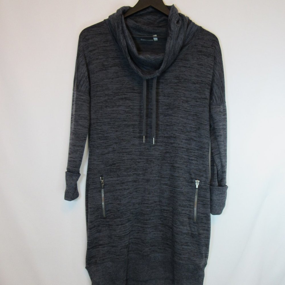 Athleta Funnel Neck Long Gray Sweater Top